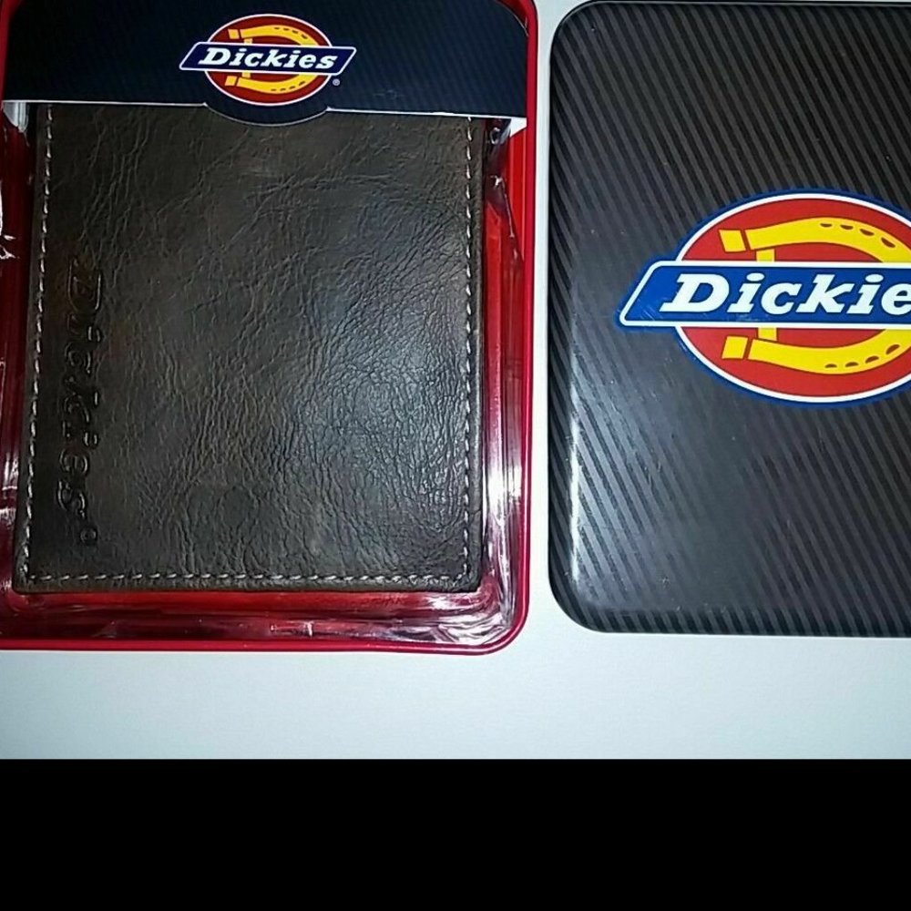 DICKIES Billfold Wallet Leather STYLE 31IP220003 COLOR BROWN NEW IN TIN